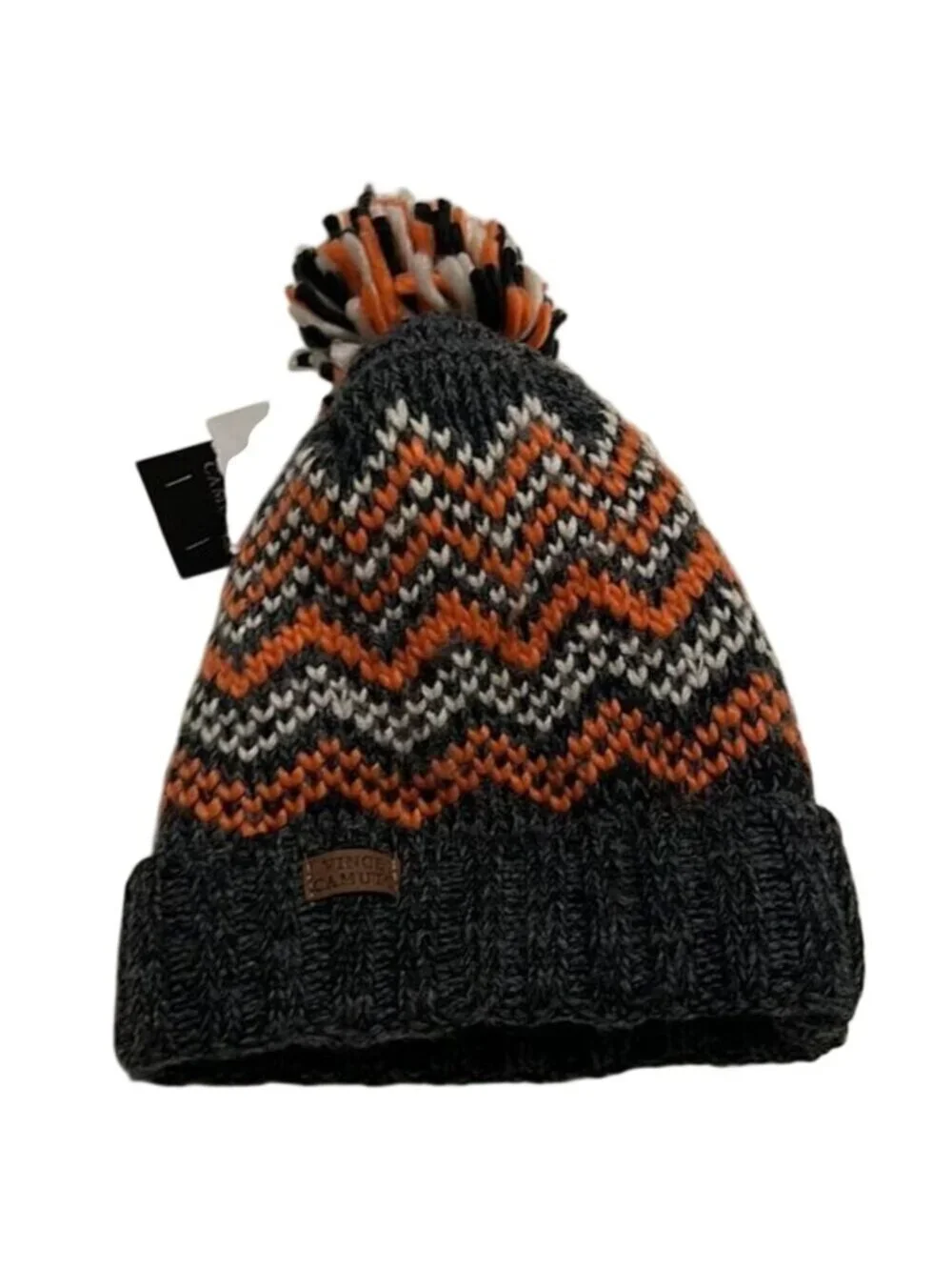 Vince‎ Camuto Women's Total Eclipse Gray Acrylic Knit Pom Beanie Cap NWT